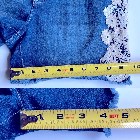 JORDACHE Jean Shorts Lace Detail Blue Sz 18 Girl’s - Picture 10 of 15